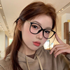 韩系时尚黑框眼镜女款近视，可配度数素颜神器，复古猫眼镜框文艺学生