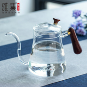 雅集茶具玻璃泡茶壶，细嘴冲茶长嘴壶耐冷耐热防爆裂花茶壶