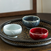 中式手工创意影青甜白釉家用陶瓷主人杯莲花杯大号仿古茶杯茶碗