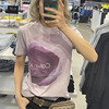 calvinkleinck夏季女士时尚，潮流字母泼墨渲染圆领短袖t恤衫