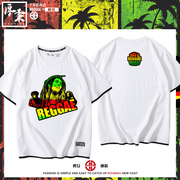 牙买加雷鬼旗音乐reggae摇滚，dj短袖t恤衫男女，纯棉半袖体恤上衣服