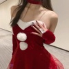 圣诞女装性感女仆装兔女郎cos套装铃铛拍照写真，氛围主题战袍裙子