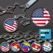 购乌拉圭苏里南委内瑞拉基里巴斯美国国旗旗帜，标志钥匙扣挂饰挂件
