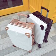 网红复古铝框行李箱女拉杆箱男学生旅行箱万向轮箱子韩版密码箱包
