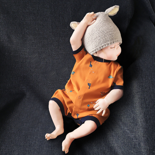 外贸童装男女宝宝短袖，连体衣新生儿包屁衣服，婴儿纯棉半袖平角哈衣