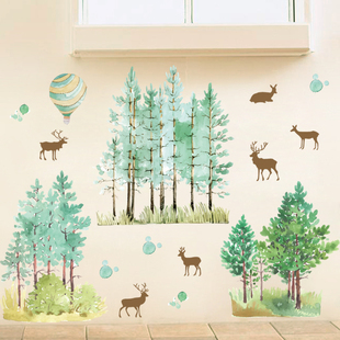 寝室文化墙布置书香班级房屋墙贴纸装饰房间班班有美展森林大树林