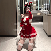 圣诞节cos兔女郎战袍红色，连衣裙圣诞主题，衣服演出服装女性感裙子