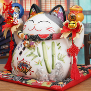 新招财猫摆件千克万来发财猫店铺开业陶瓷储蓄罐创意家居装品