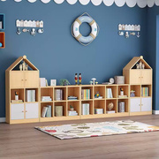 实木儿童书架收纳架简易书柜，自由组合储物柜，宝宝玩具柜落地置物架