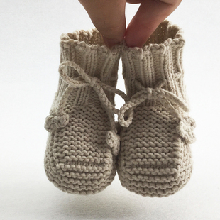 婴儿毛线鞋编织 手工宝宝针织鞋子婴儿编织鞋毛线手工编织鞋儿童