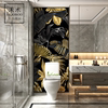 轻奢黑金瓷砖马桶背景墙浴室卫生间墙砖微晶石防水简欧式个性抽象