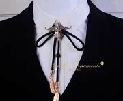 韩版水晶宝石波洛领带领结，bolotie男士龙头，领带领结项链配饰