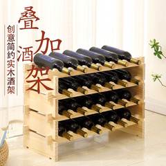 实木叠加酒架葡萄酒架子欧式木质红酒架时尚创意木制酒架摆件