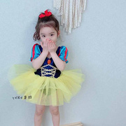 舞蹈服儿童女练功服短袖女童宝宝白雪公主蓬蓬纱裙演出服芭蕾舞裙