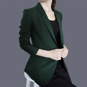 2023春秋ol修身西服外套，上衣绿色职业装，时尚女士一粒扣小西装