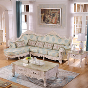 欧式布艺沙发组合客厅，拉扣沙发转角l型布艺，接待小沙发别墅定制