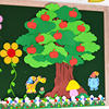 幼儿园墙面装饰大苹果树，评比栏照片，贴泡沫墙纸黑板报墙贴