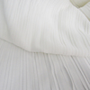 服装布料 白色工字百褶压皱珍珠雪纺半身长连衣裙面料
