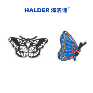 HALDER橘色蝴蝶蓝蝴蝶卡通胸针T恤书包创意装饰品徽章 4款