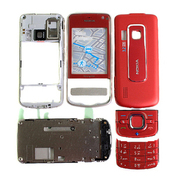 诺基亚NOKIA 6210S手机外壳 全套含镜面 键盘 中壳 滑道 红色