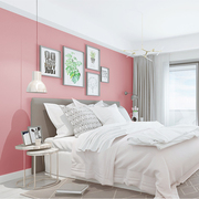 高级粉色系壁纸卧室公主粉北欧风格客厅家用墙纸纯色温馨浪漫婚房