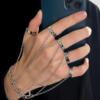 欧美时尚个性朋克风创意手指连体手链戒指可拆卸潮酷小众手饰品