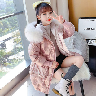 韩国女童棉服外套2021中长款羽绒棉袄洋气中大童，加厚冬装童装