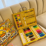 G.DUCk小黄鸭67件套画笔儿童水彩笔绘画工具套装幼儿园生日礼物盒