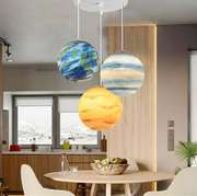树脂八大星球宇宙星空地球月球灯幼儿园卧室餐厅装饰创意吊灯