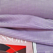 日本进口紫色白色千鸟格，薄型羊毛粗花呢复古西装马甲套装手工布料