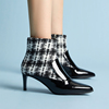 luxuryrebel秋冬尖头细跟时尚，短靴女法式小香风时装靴li420f02027