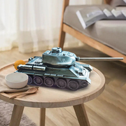 仿真合金T34坦克模型摆件家居饰品儿童玩具军事履带坦车桌面装饰