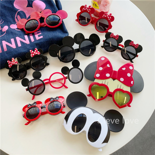 迪士尼蝴蝶结米妮米奇眼镜网红造型生日派对毕业照儿童墨镜饰品