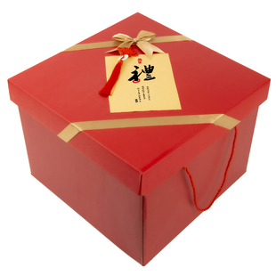 红色大盒子中式伴手礼喜糖盒空盒超大号生日礼R物包装喜庆盒