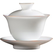 景德镇盖碗茶杯套装手工甜白瓷三才杯泡茶碗单个陶瓷功夫茶具