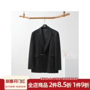 阿茶与阿古黑色高级感夹扣西装外套男春季小众设计廓形休闲西装