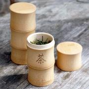 大竹筒茶叶盒手工竹制茶罐老玉竹收纳密封小盒子茶叶储藏环保竹罐
