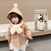 陈大猪l妈女宝宝外套冬装，2022冬季婴儿大衣加绒加厚婴童外套连帽