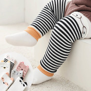 秋冬宝宝加厚长护膝毛圈保暖袜套睡觉婴儿小童护肘袖套过膝袜护腿