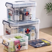 多层医药箱家用透明药箱塑料药品收纳盒大号家庭急救箱手提医疗箱