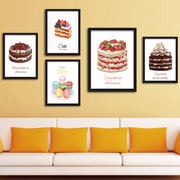 生日蛋糕装饰画甜品店装饰海报烘焙房创意西点，挂画冰激凌墙壁画