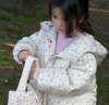 韩国童装2023年秋冬款女童，小清新碎花羽棉服，连帽外套儿童可爱洋气