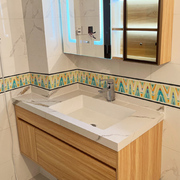 卫生间厨房腰线墙贴自粘防水防油瓷砖贴纸创意，洗手台装饰翻新贴膜