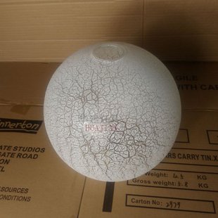 球形半透明雪花灯罩e27灯头玻璃，灯罩上下开口灯罩台灯吊灯灯罩