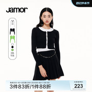 jmaor时尚显瘦两件套针织衫春女装辣妹，套装撞色流行加末