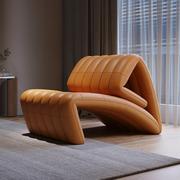 极简大师意式单人沙发椅懒人异形折叠休闲设计师多功能真皮躺椅