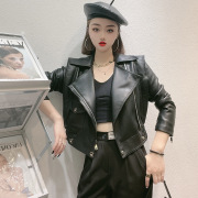 韩版短款女皮衣外套秋季水洗PU皮机车皮夹克2024年女时尚休