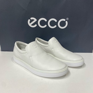 断码ECCO爱步女鞋经典简约小白鞋一脚蹬圆头休闲鞋219213