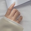 s925银戒指女ins小众设计感简约线条，小指尾戒开口素圈个性指环潮