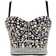 Cropped beaded diamond camisole短款钉珠亮钻 夜店性感吊带背心